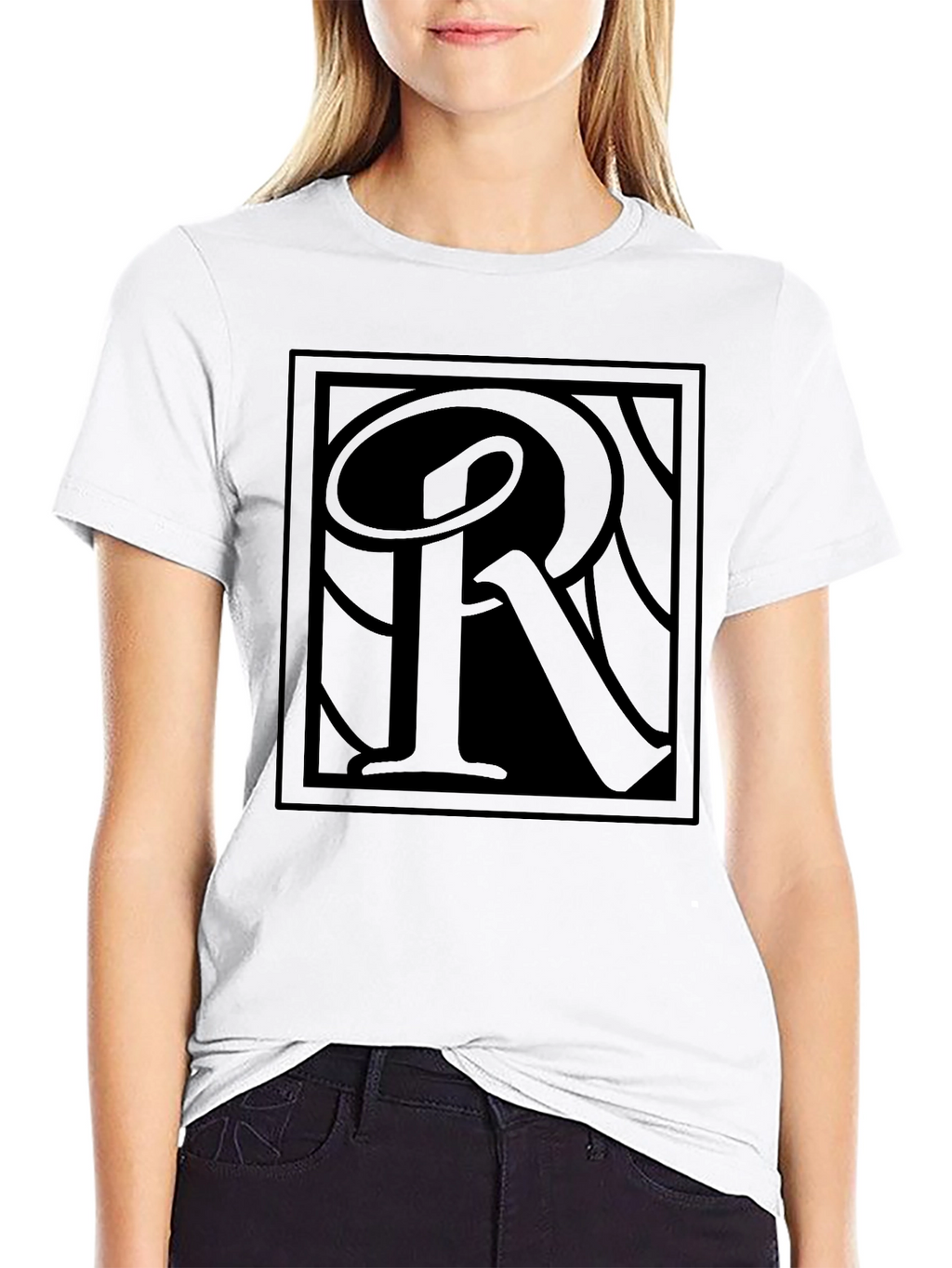 Monochrome R Graphic Tee - Modern Streetwear