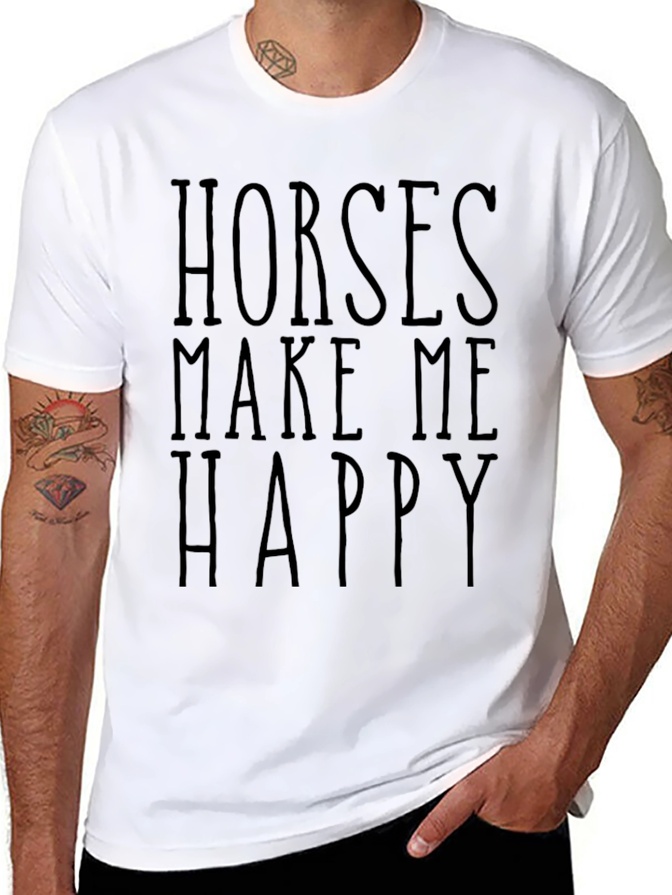 Horses Make Me Happy Graphic Tee - Unisex