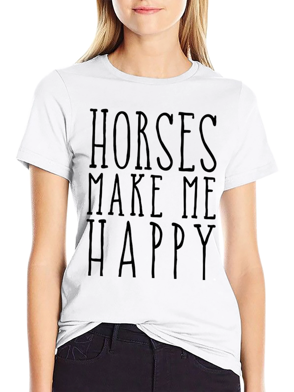Horses Make Me Happy Graphic Tee - Unisex