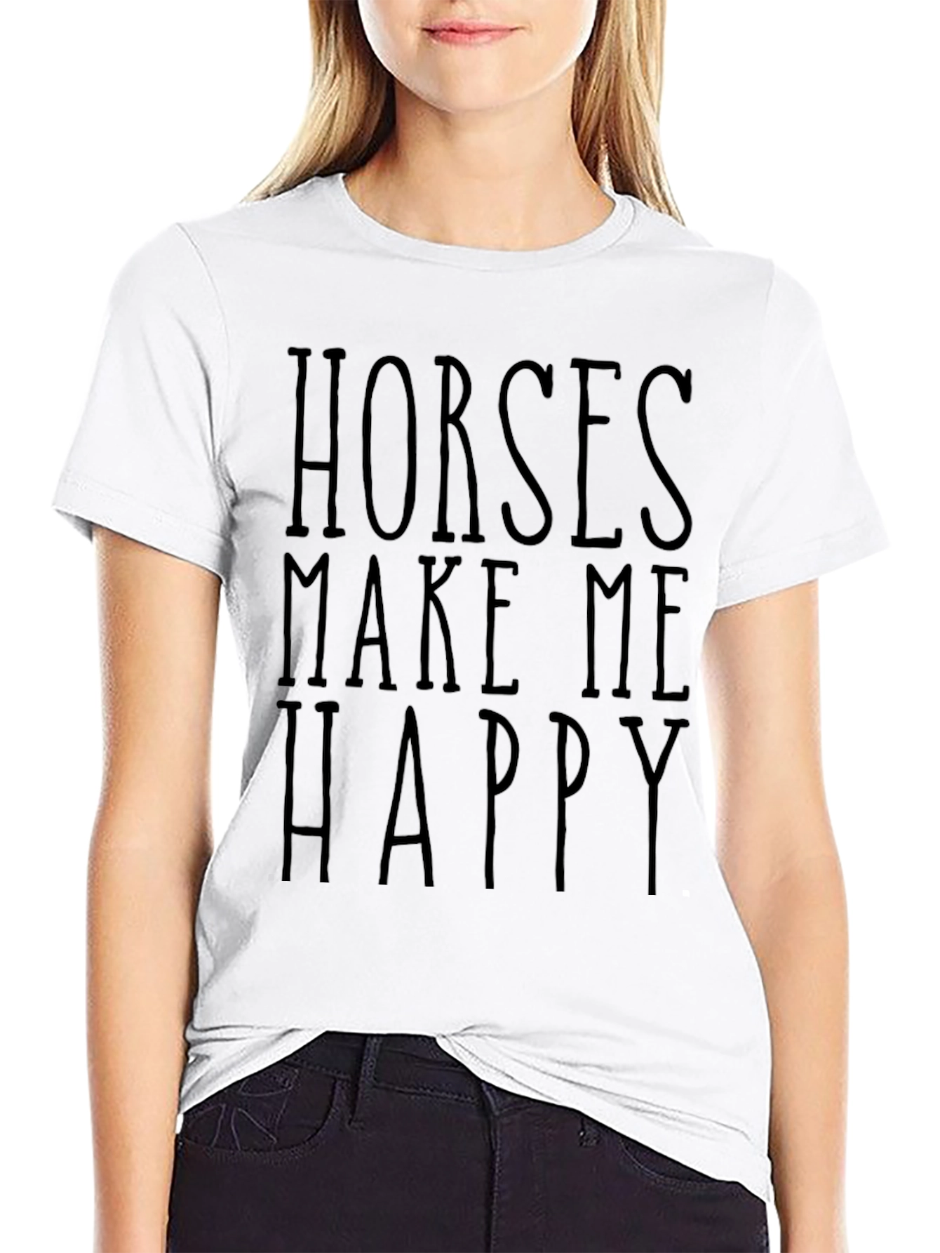 Horses Make Me Happy Graphic Tee - Unisex