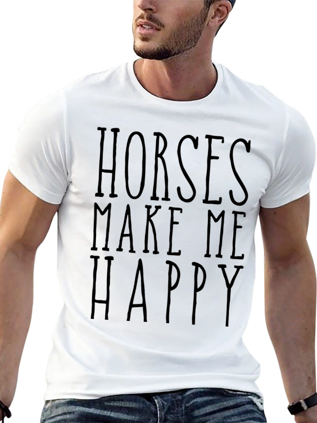 Horses Make Me Happy Graphic Tee - Unisex