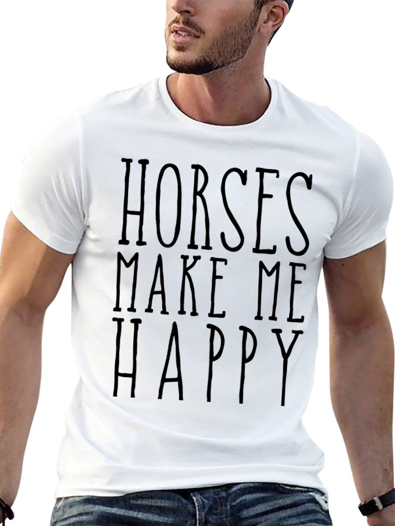 Horses Make Me Happy Graphic Tee - Unisex