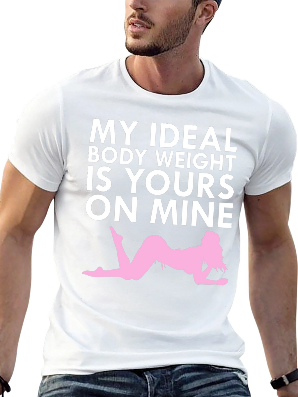 Humorous My Ideal Weight Graphic T-Shirt