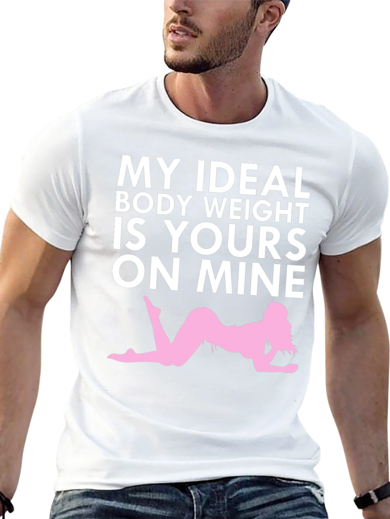 Humorous My Ideal Weight Graphic T-Shirt