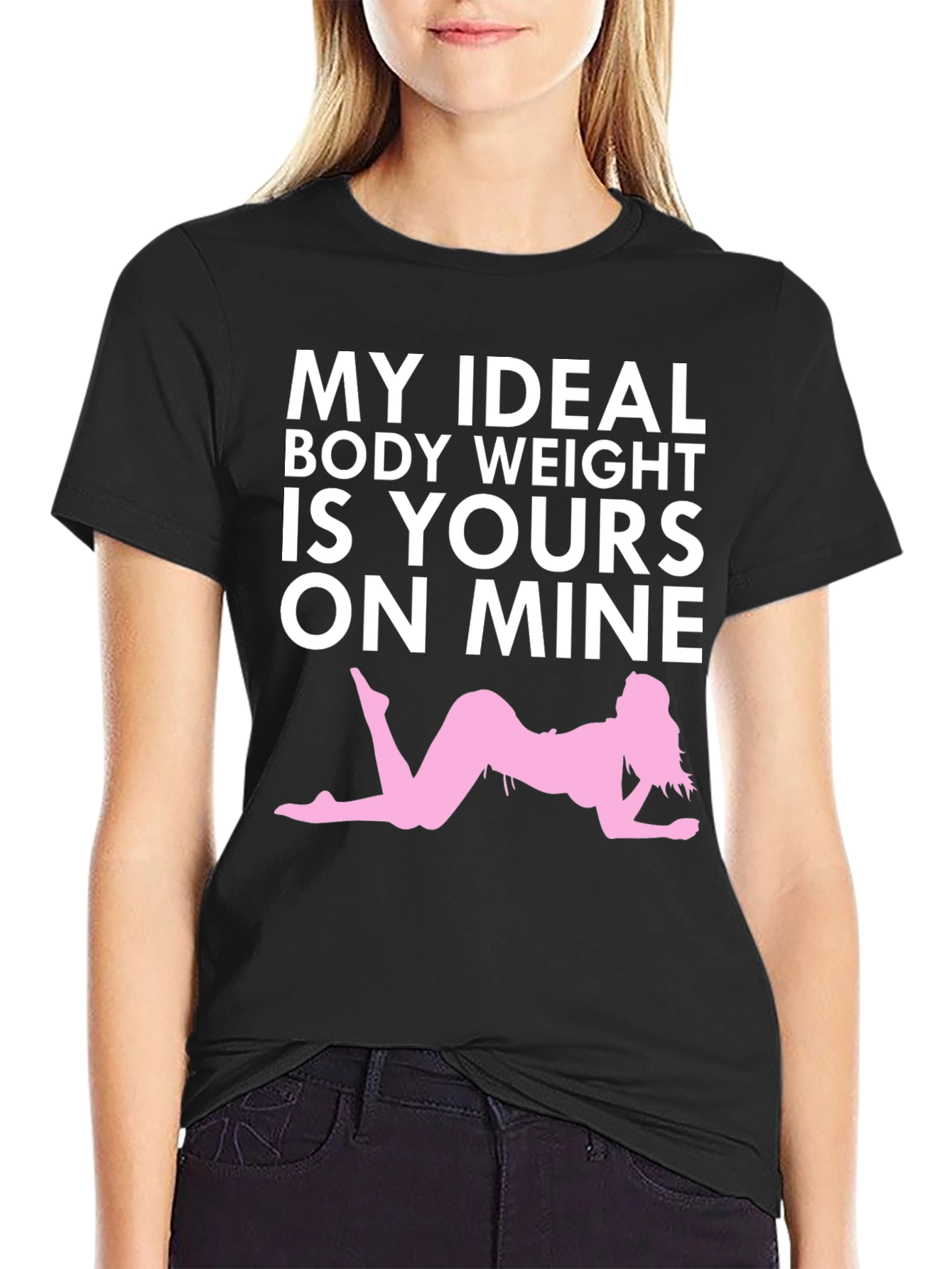 Humorous My Ideal Weight Graphic T-Shirt