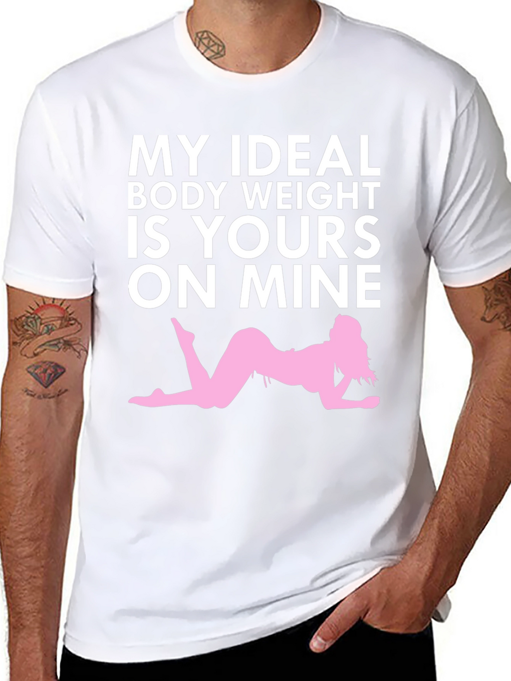 Humorous My Ideal Weight Graphic T-Shirt