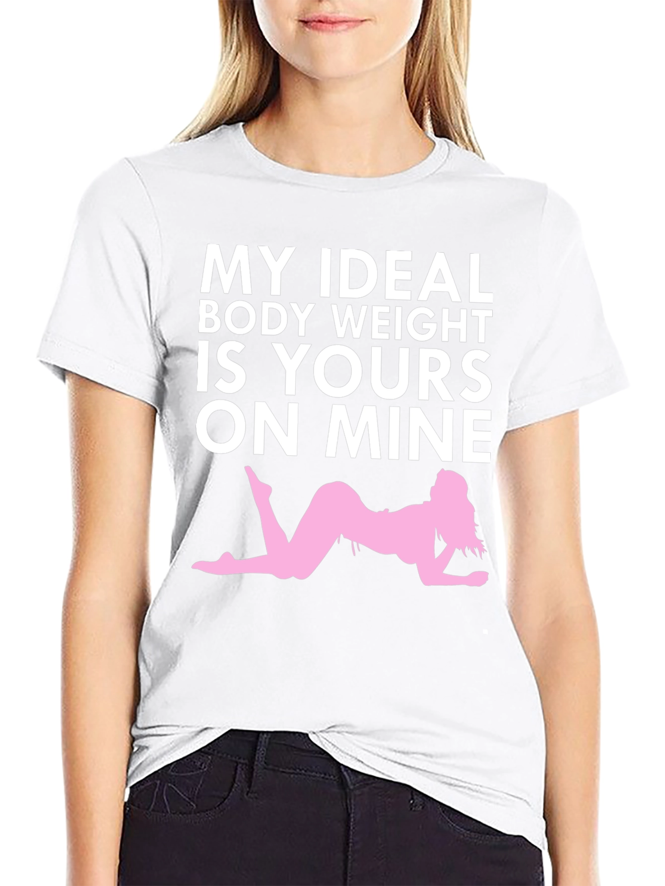 Humorous My Ideal Weight Graphic T-Shirt