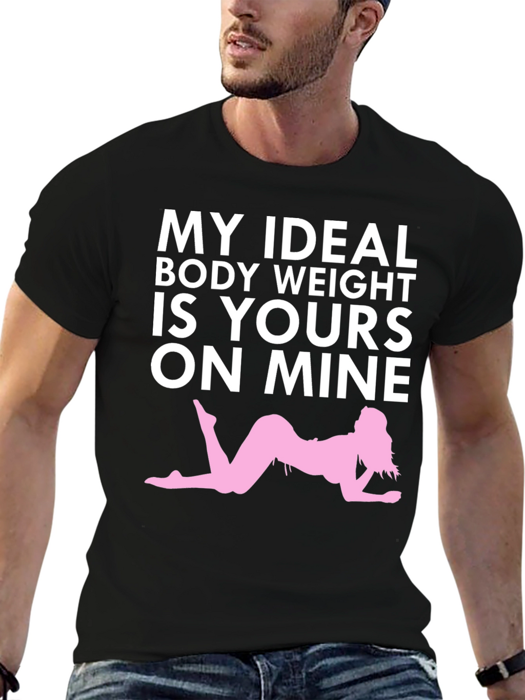Humorous My Ideal Weight Graphic T-Shirt