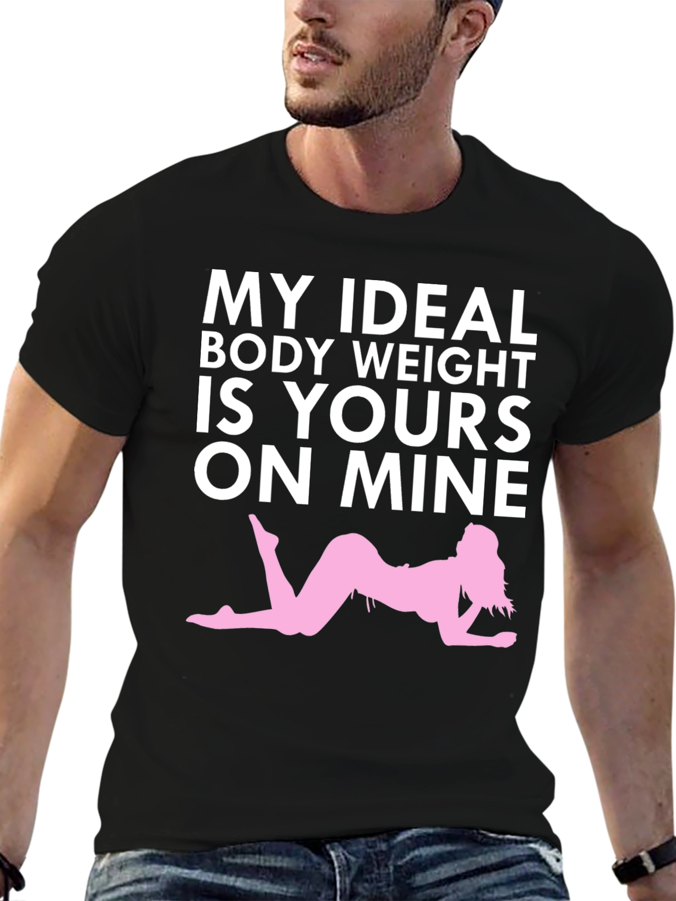 Humorous My Ideal Weight Graphic T-Shirt