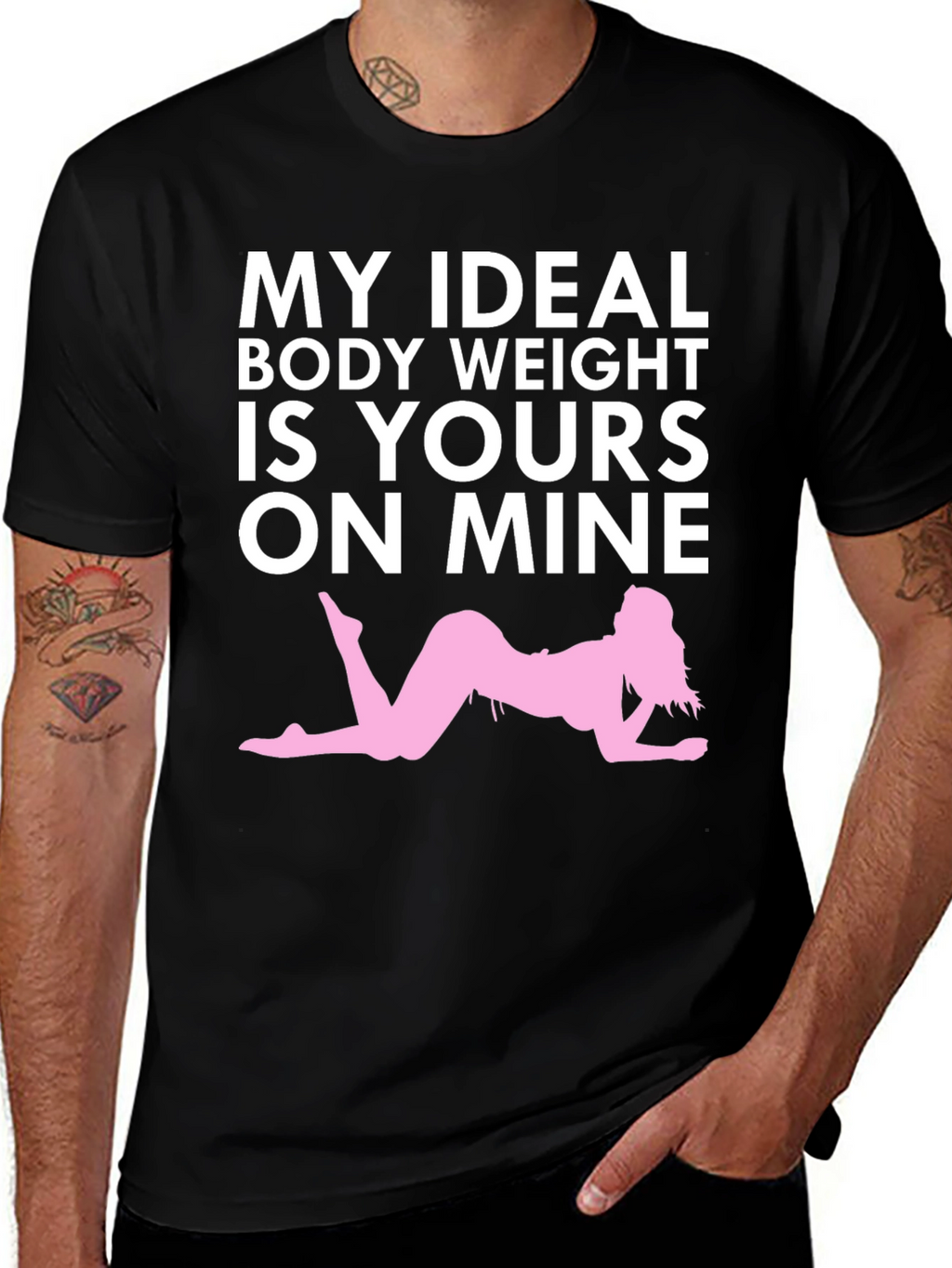 Humorous My Ideal Weight Graphic T-Shirt