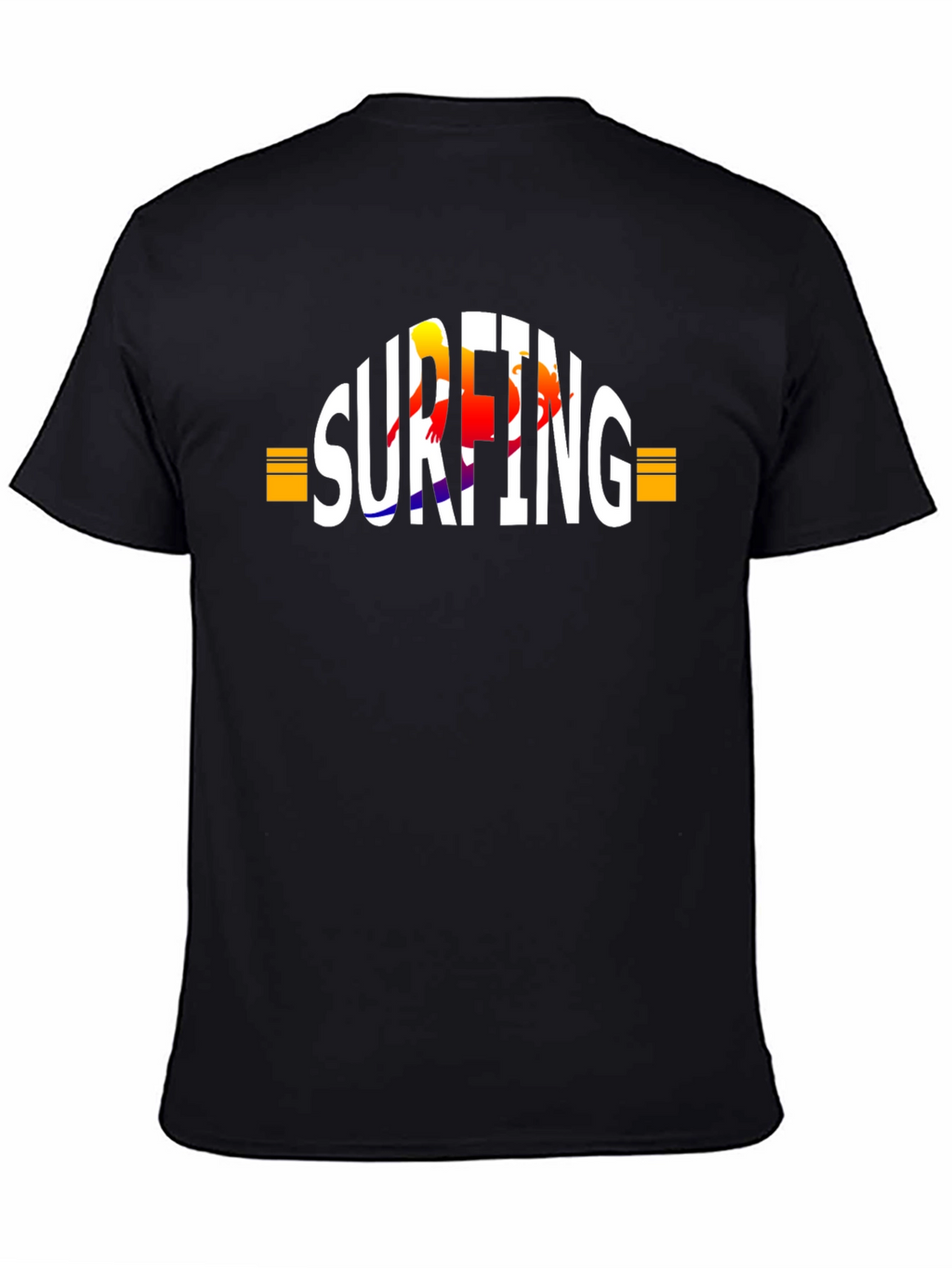 Surfing Graphic T-Shirt - Black Cotton Tee
