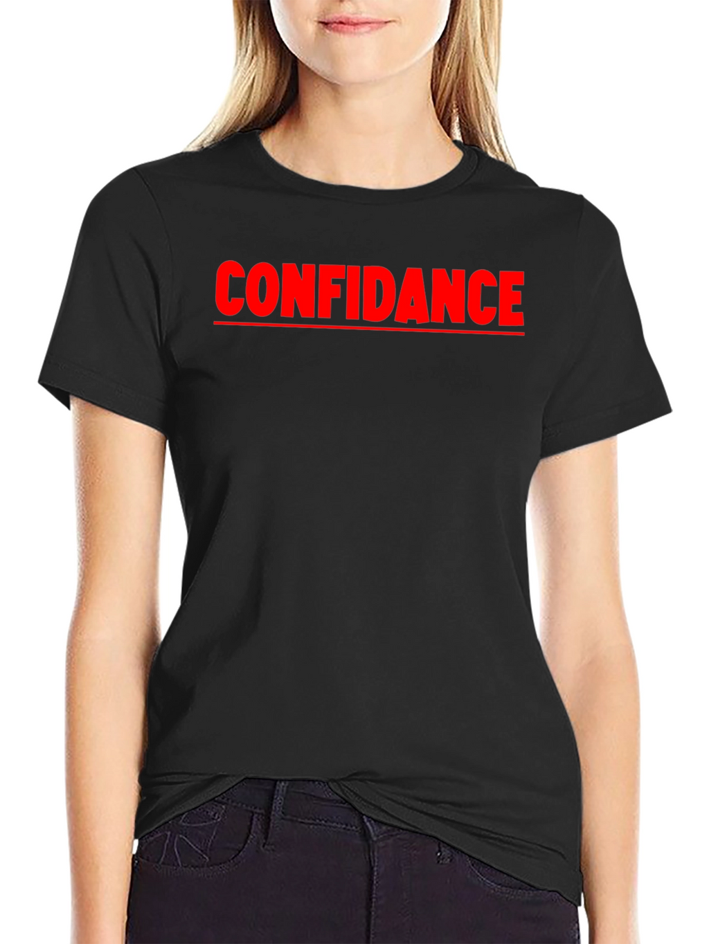 Confidance Black Graphic Tee - Express Yourself!