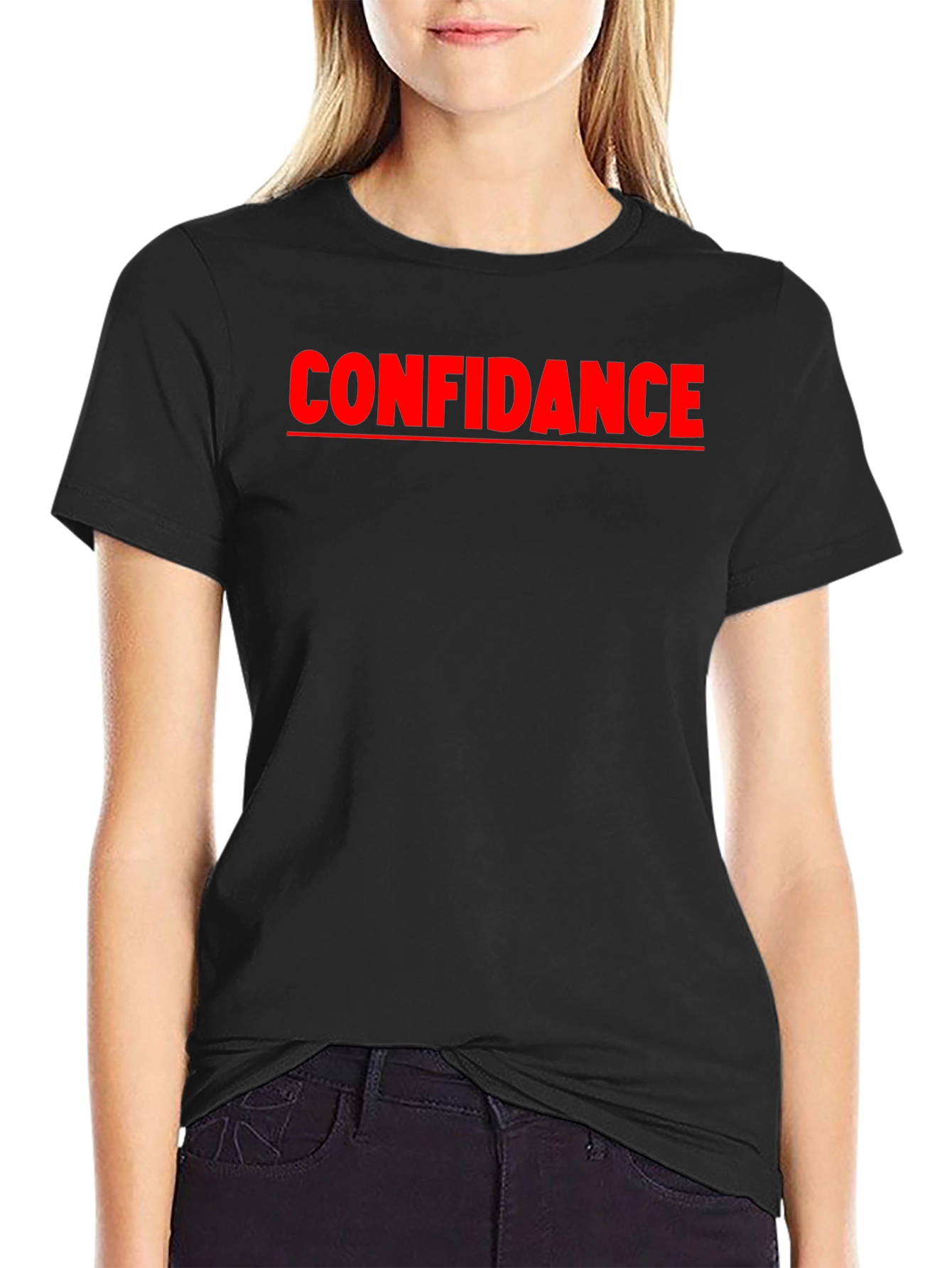 Confidance Black Graphic Tee - Express Yourself!