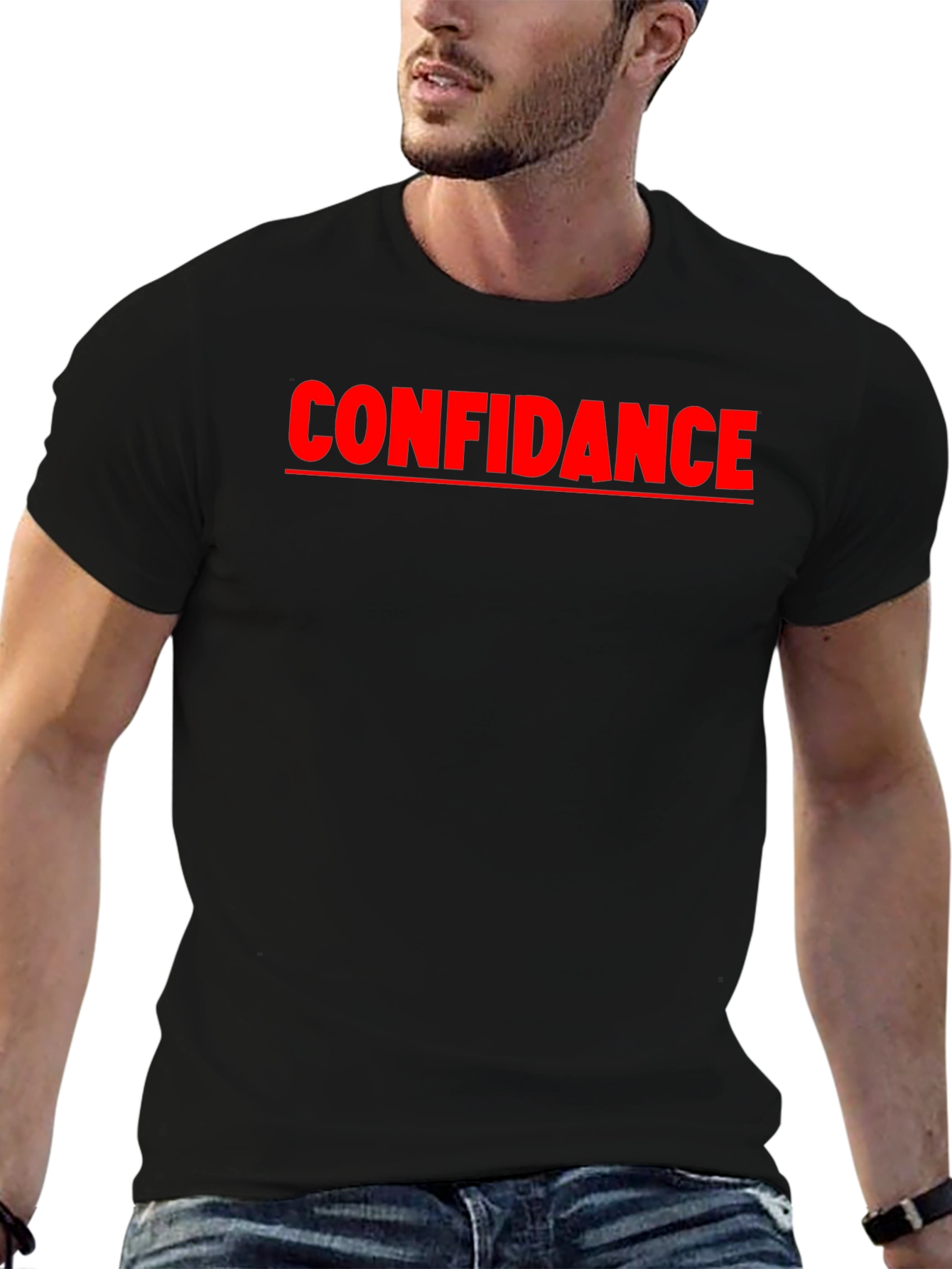 Confidance Black Graphic Tee - Express Yourself!