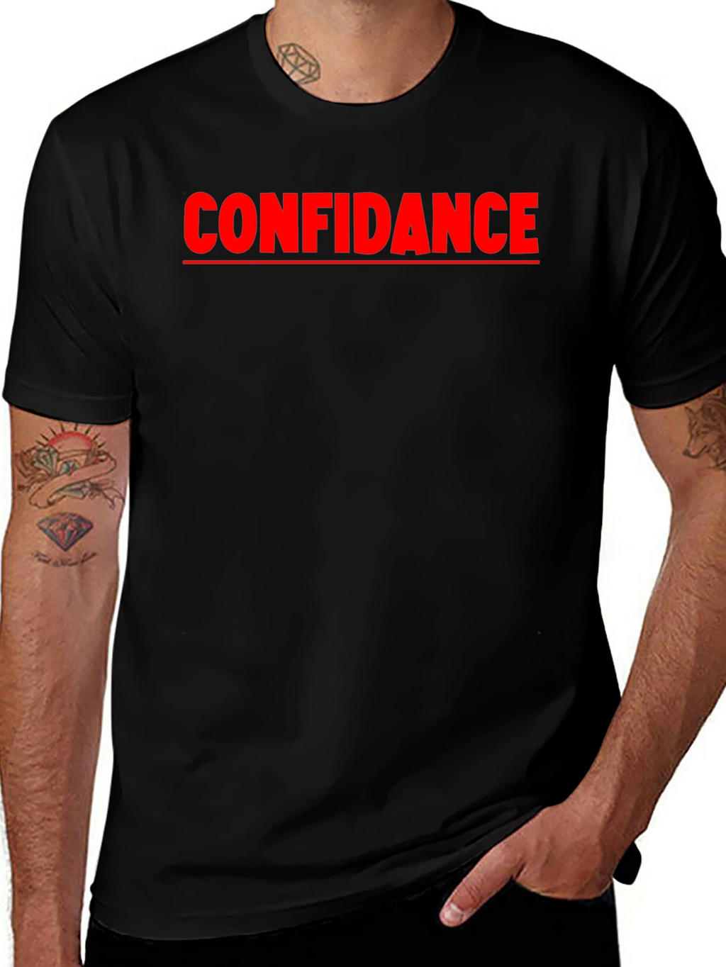 Confidance Black Graphic Tee - Express Yourself!