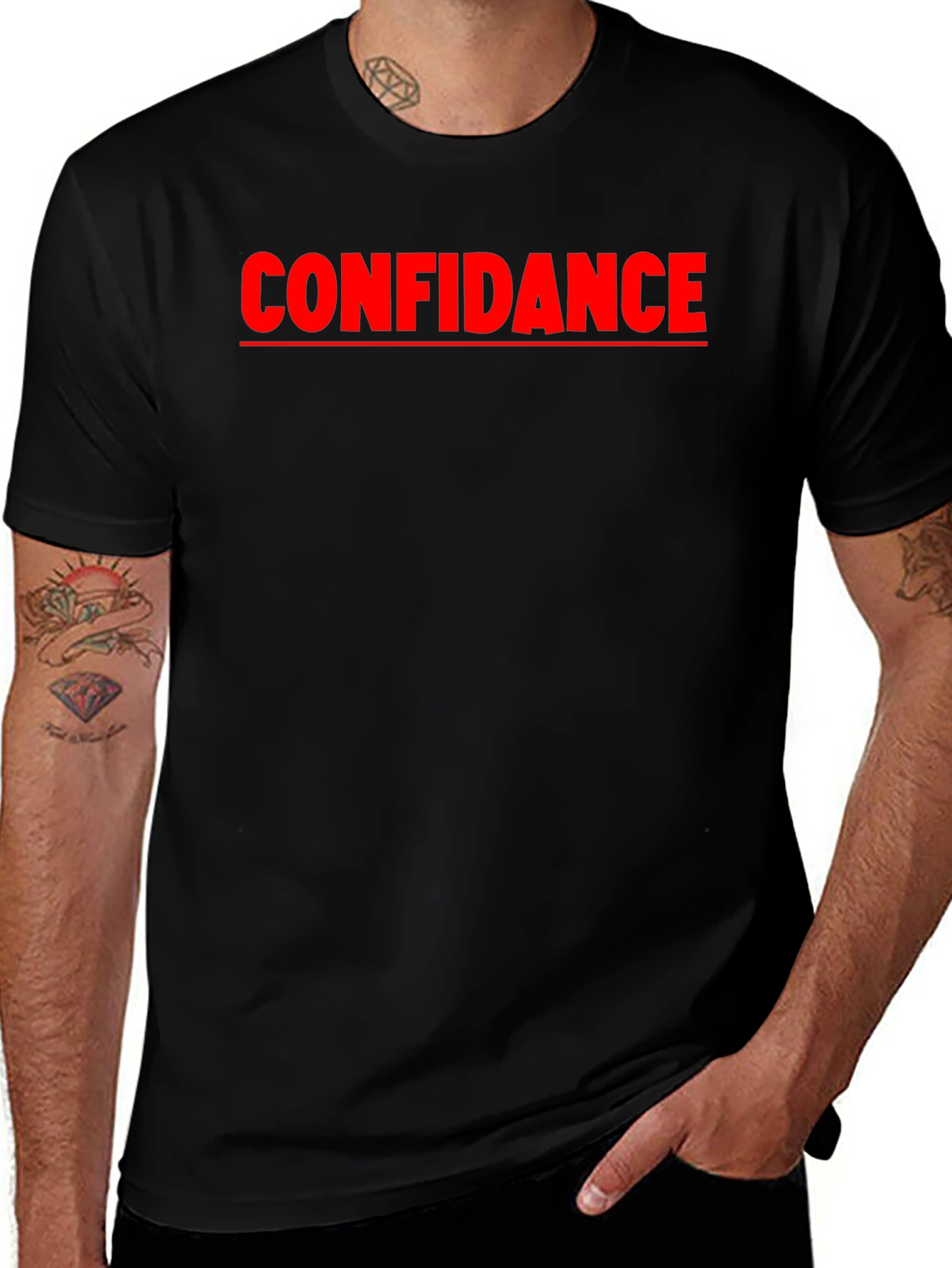 Confidance Black Graphic Tee - Express Yourself!