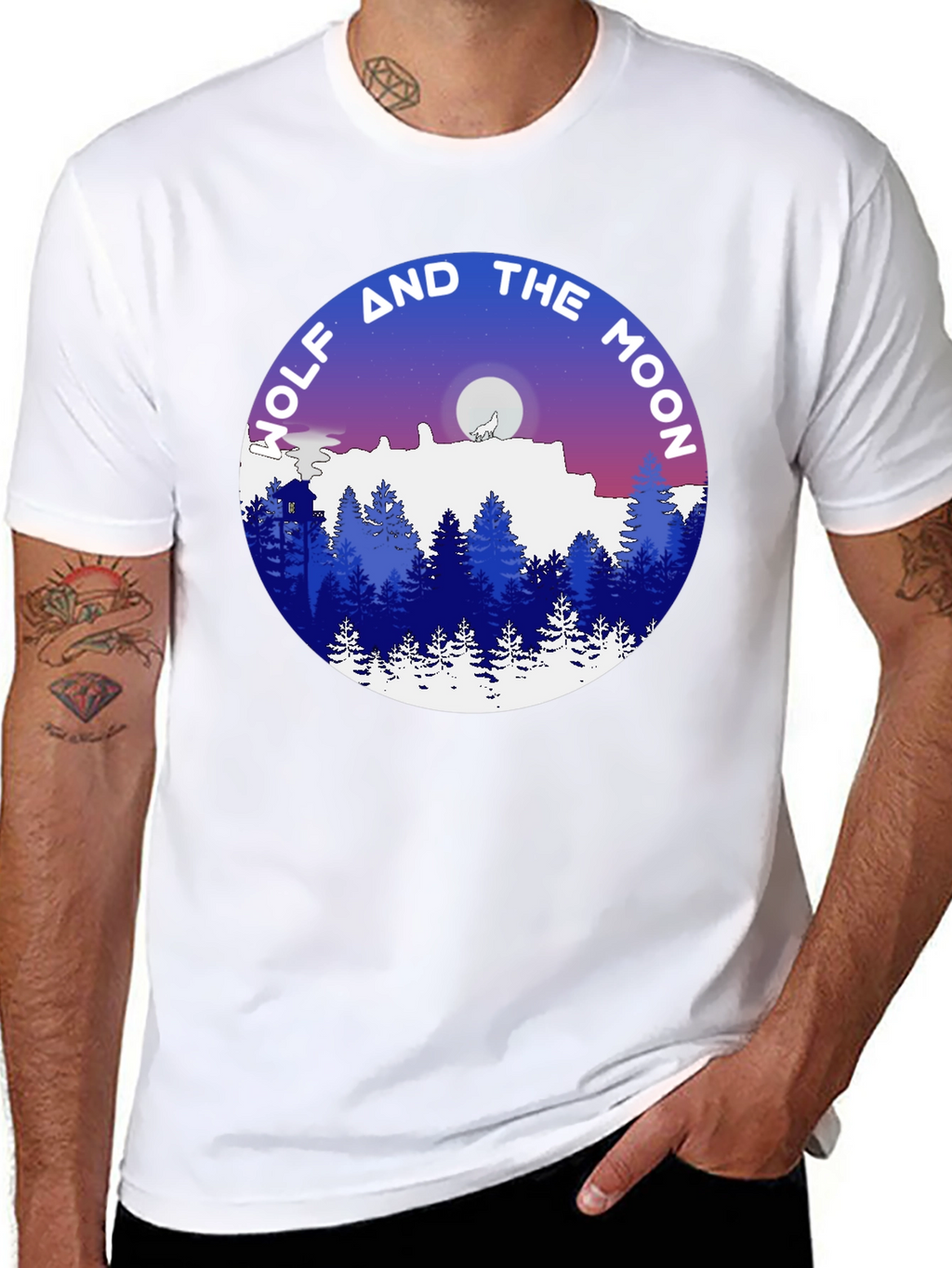 Wolf and the Moon Graphic T-Shirt