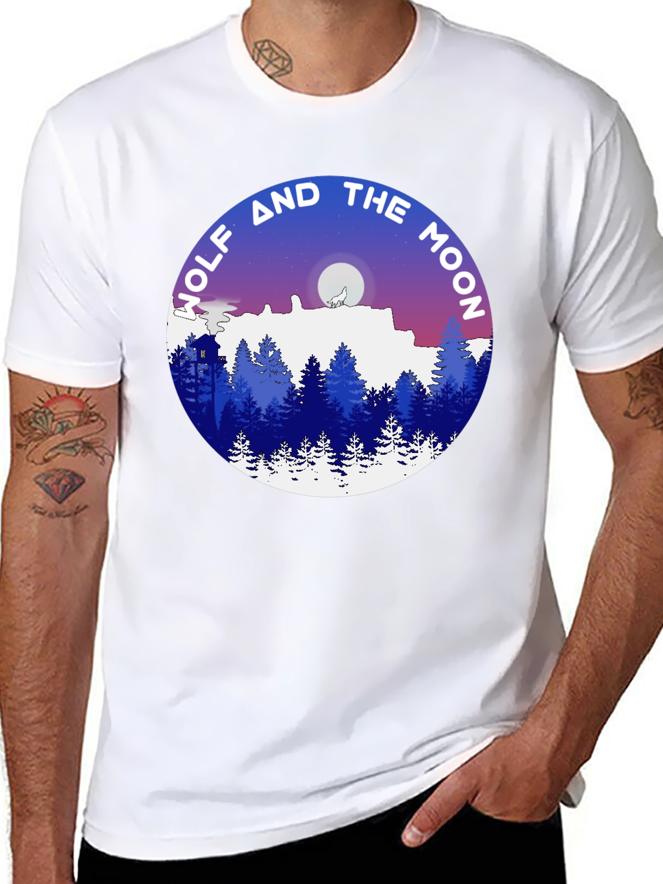 Wolf and the Moon Graphic T-Shirt