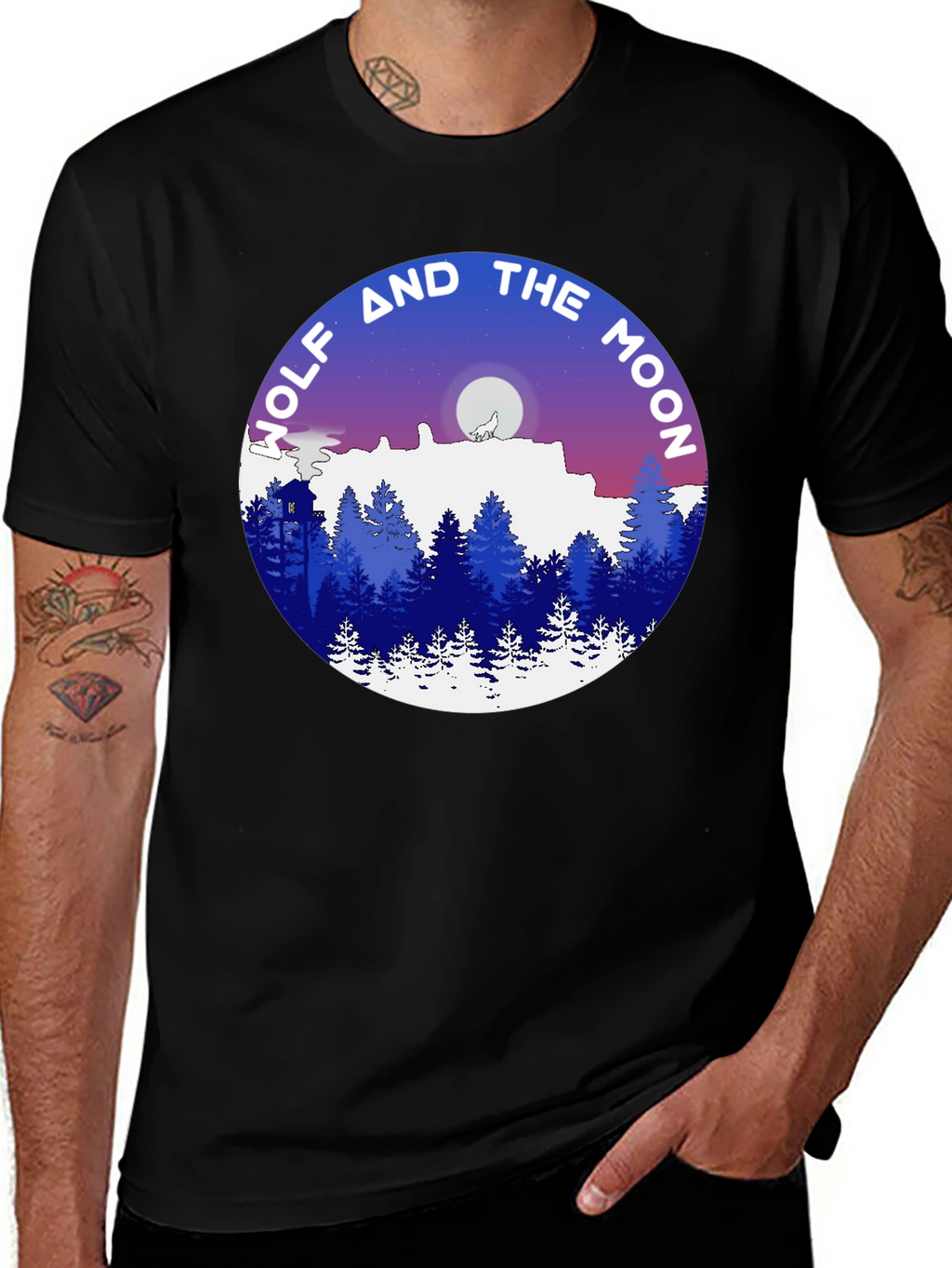 Wolf and the Moon Graphic T-Shirt