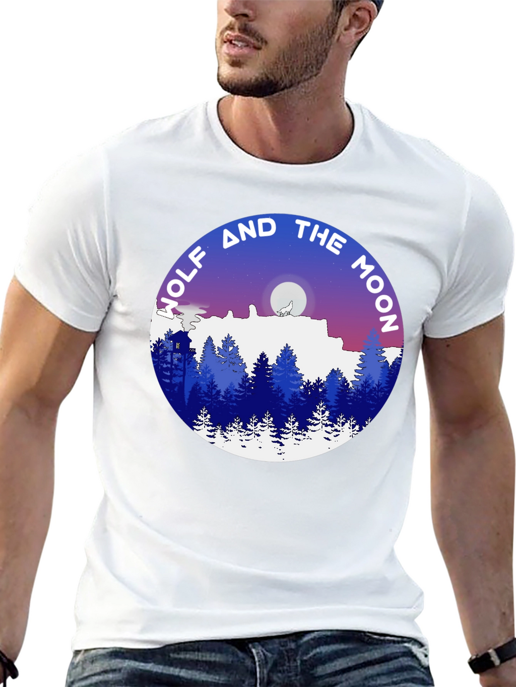 Wolf and the Moon Graphic T-Shirt