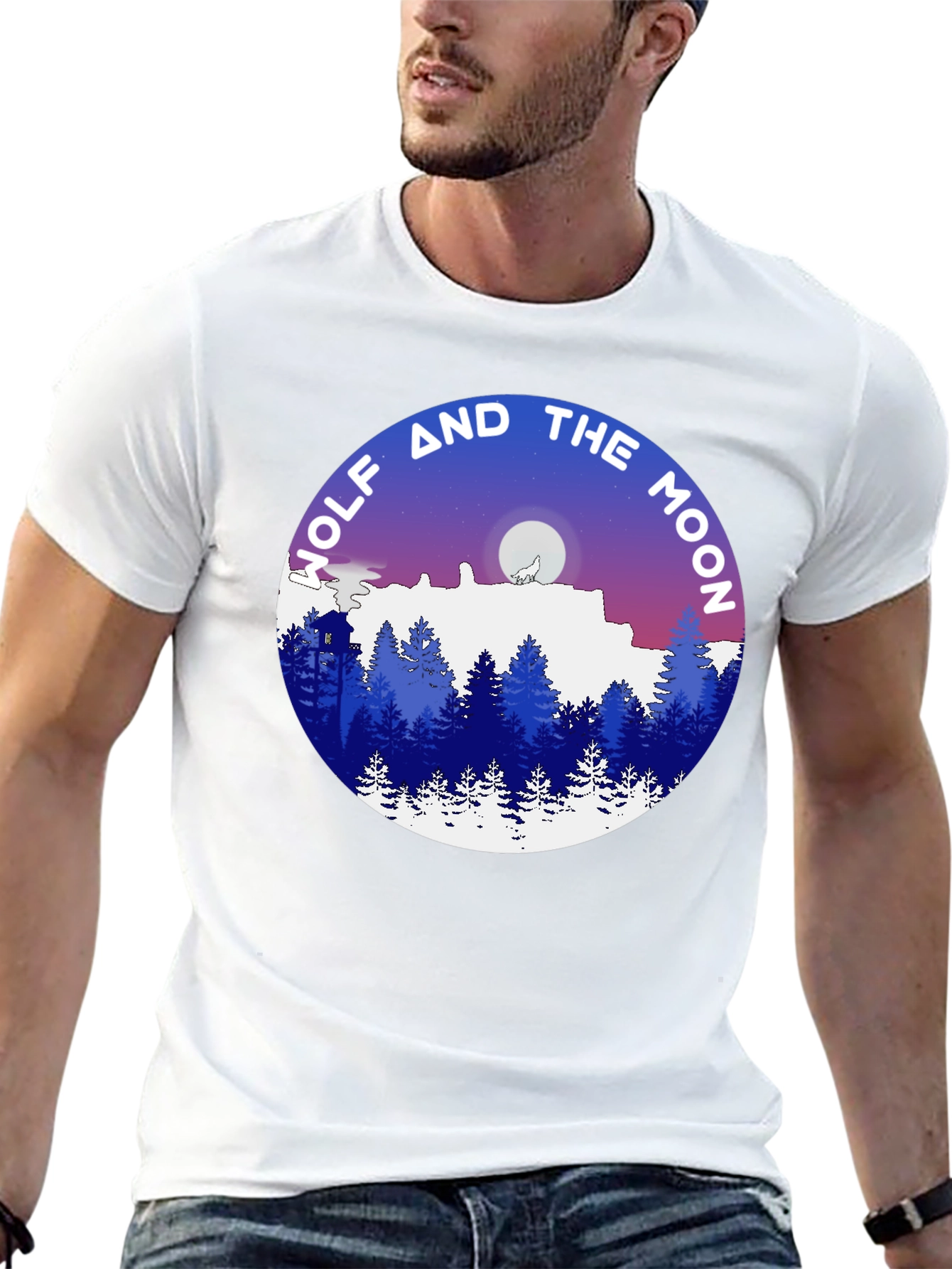 Wolf and the Moon Graphic T-Shirt