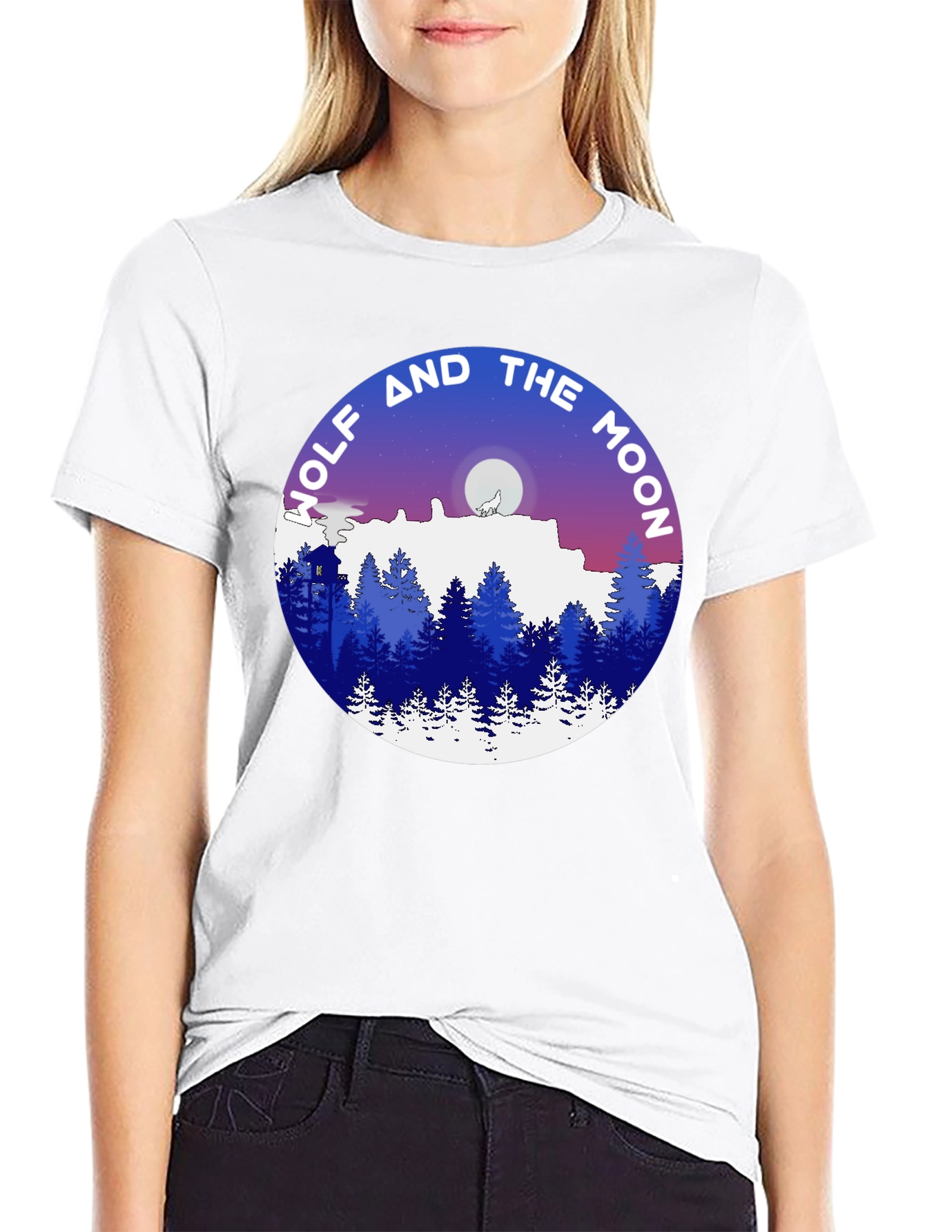 Wolf and the Moon Graphic T-Shirt