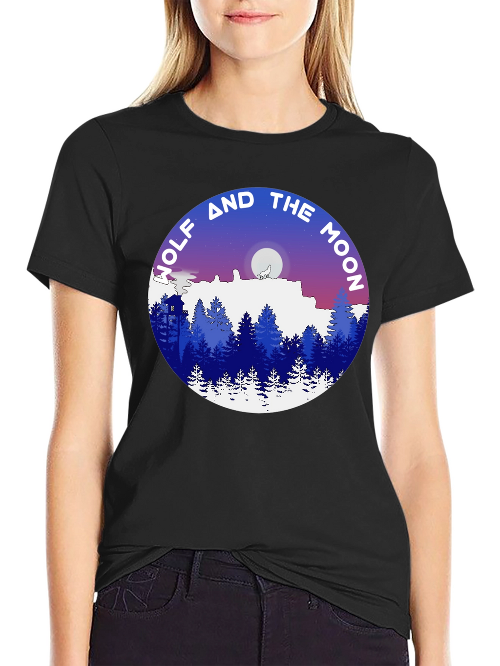 Wolf and the Moon Graphic T-Shirt