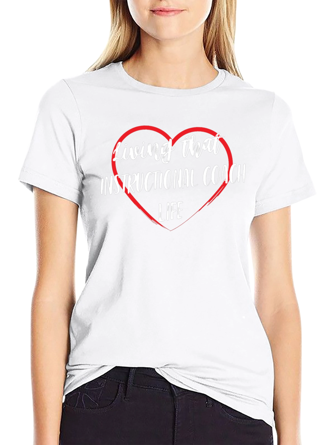 Instructional Coach Heart Graphic T-Shirt
