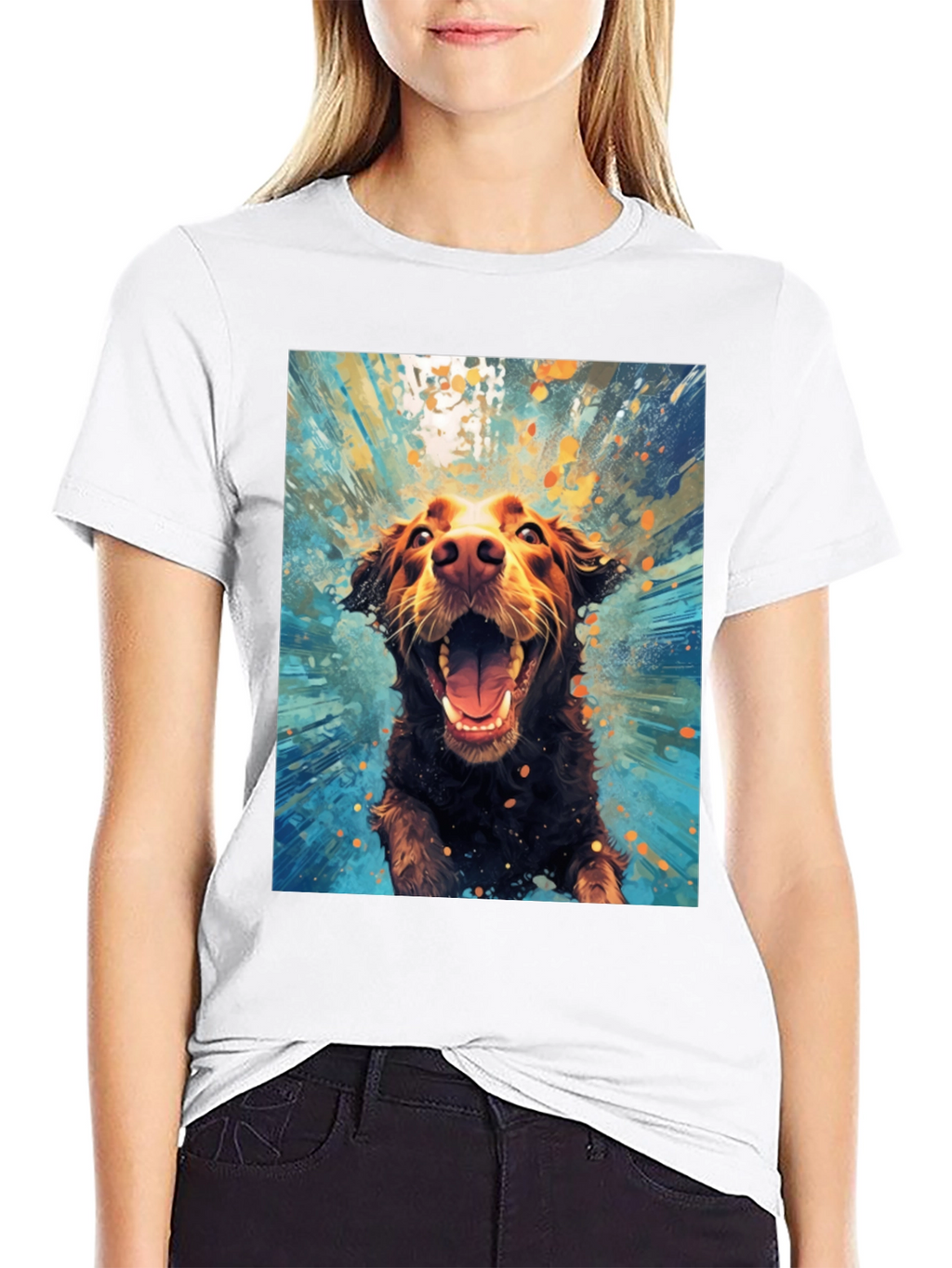 Dog in Water T-Shirt Fun Graphic Tee
