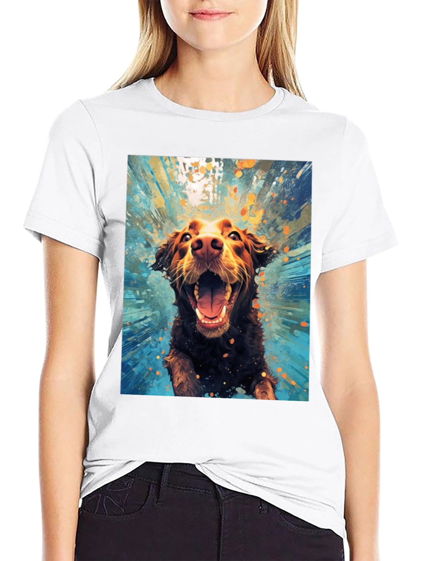 Dog in Water T-Shirt Fun Graphic Tee