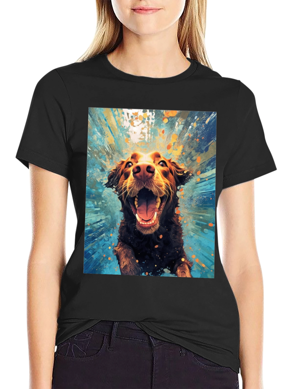 Dog in Water T-Shirt Fun Graphic Tee