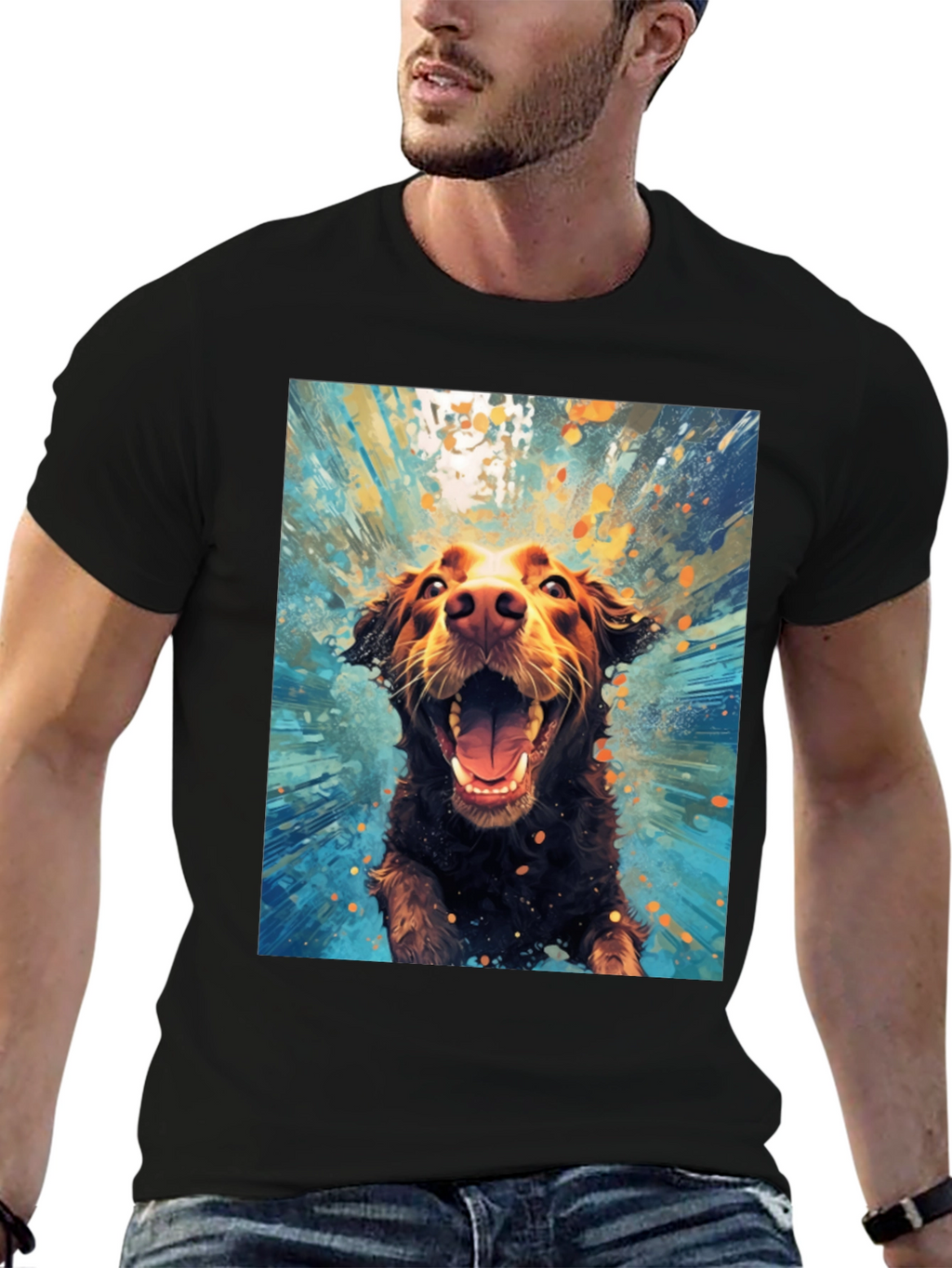Dog in Water T-Shirt Fun Graphic Tee