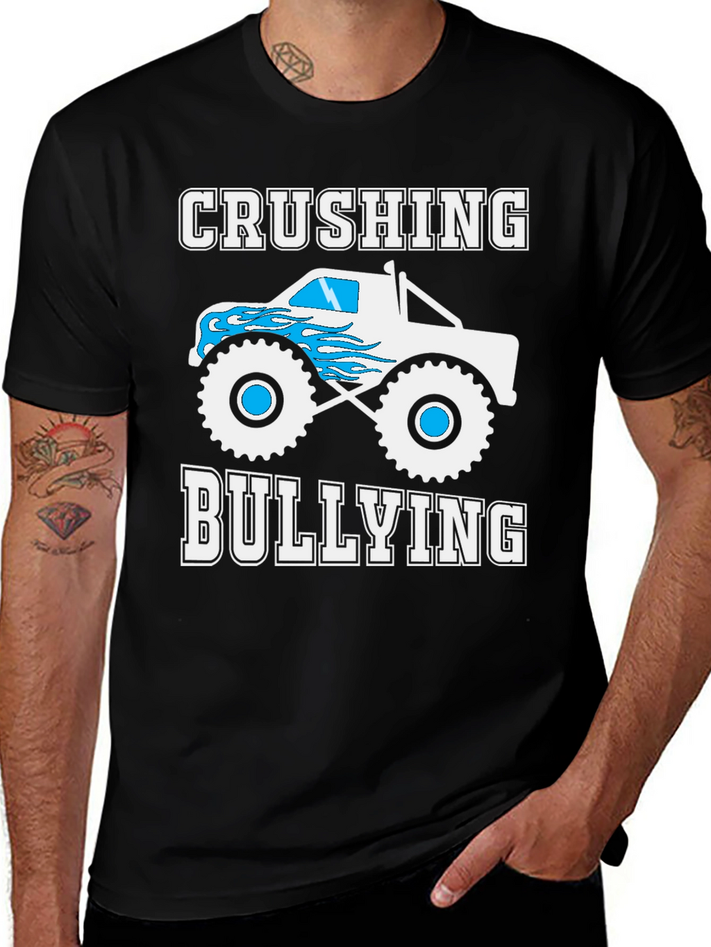 Crushing Bullying Monster Truck Graphic T-Shirt