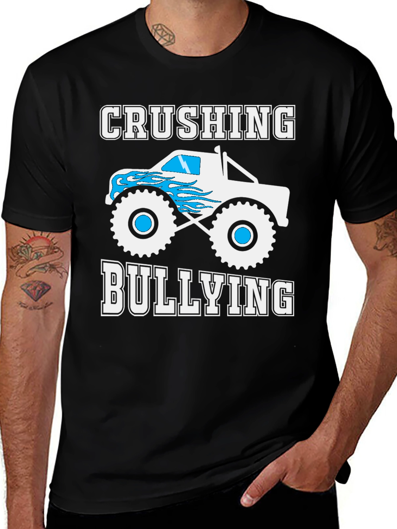 Crushing Bullying Monster Truck Graphic T-Shirt