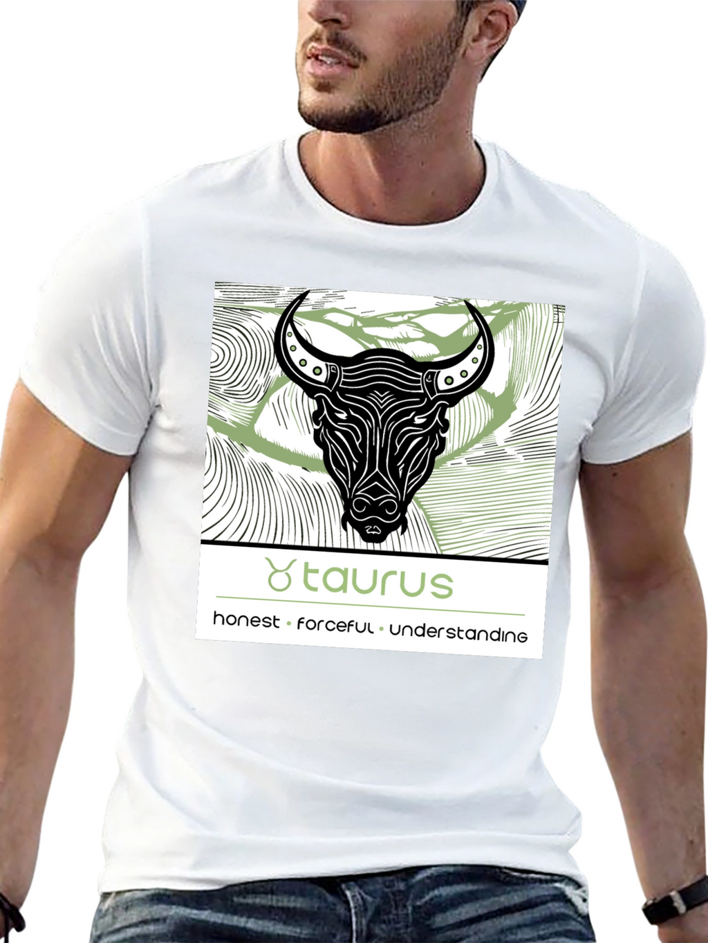 Taurus Zodiac Graphic Black T-Shirt