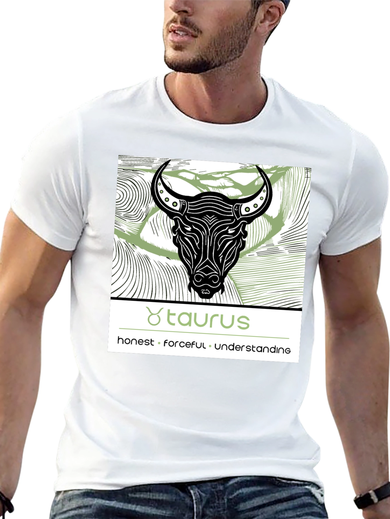 Taurus Zodiac Graphic Black T-Shirt