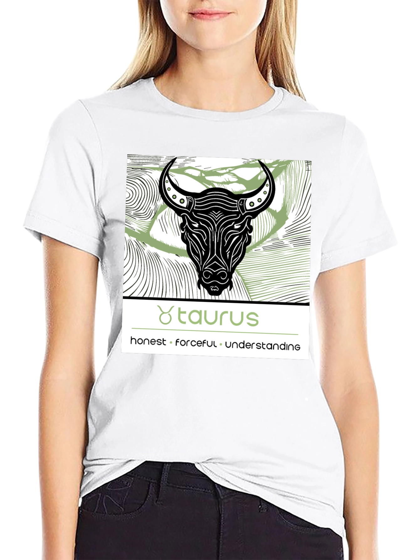 Taurus Zodiac Graphic Black T-Shirt