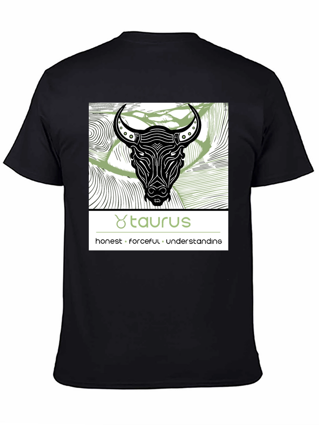 Taurus Zodiac Graphic Black T-Shirt