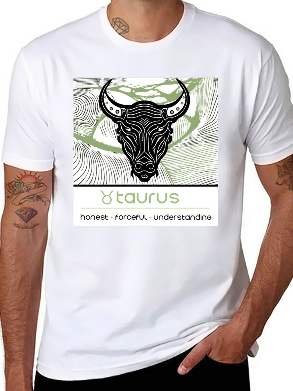 Taurus Zodiac Graphic Black T-Shirt