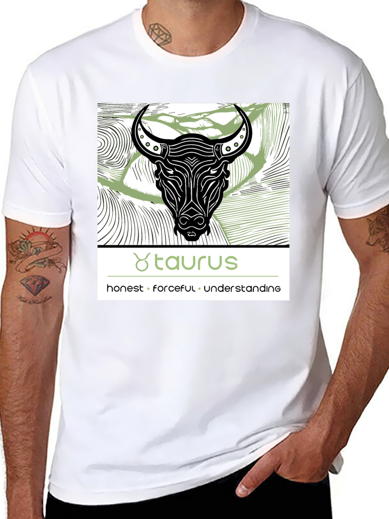 Taurus Zodiac Graphic Black T-Shirt