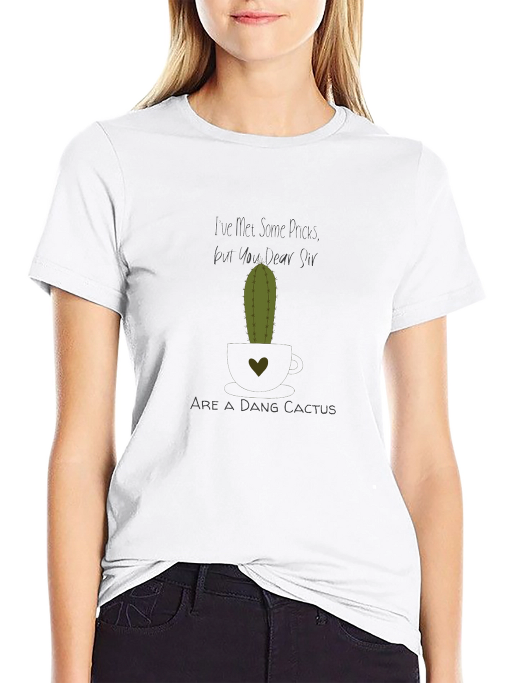 Humorous DANG CACTUS Graphic T-Shirt