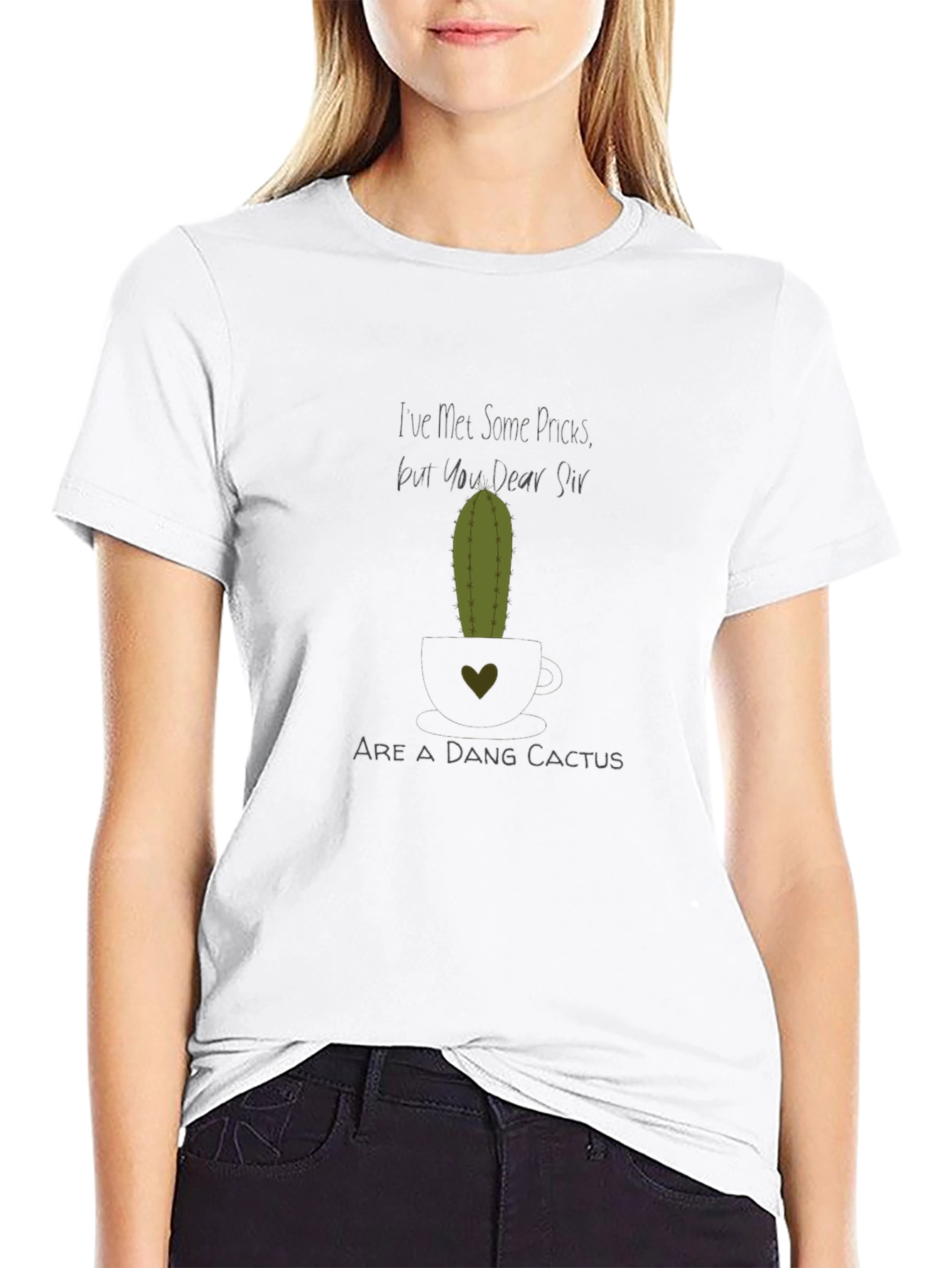 Humorous DANG CACTUS Graphic T-Shirt