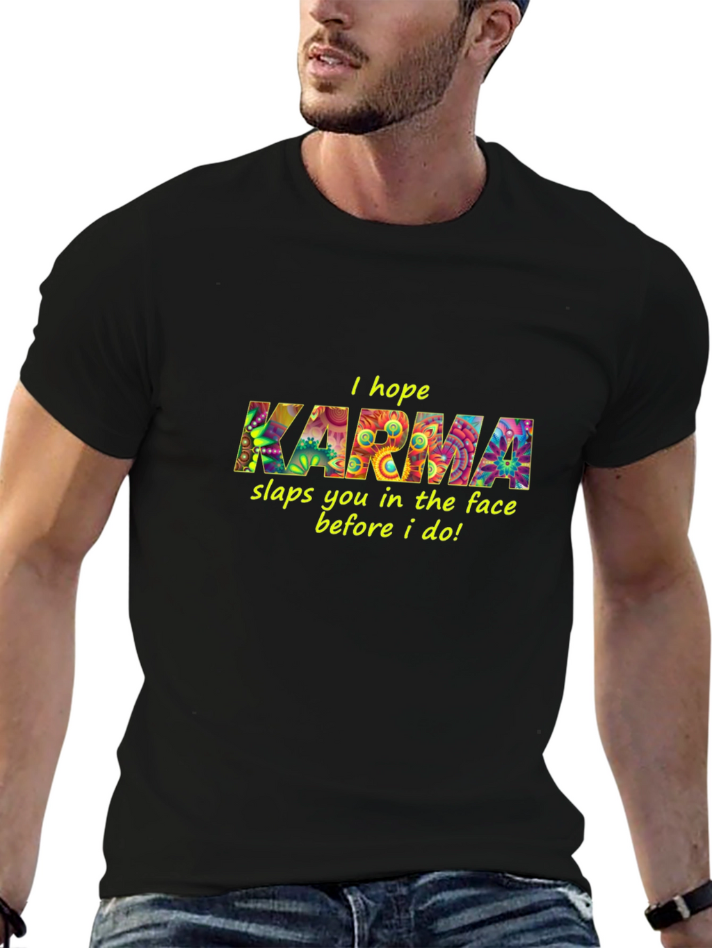 Karma Graphic Black T-Shirt