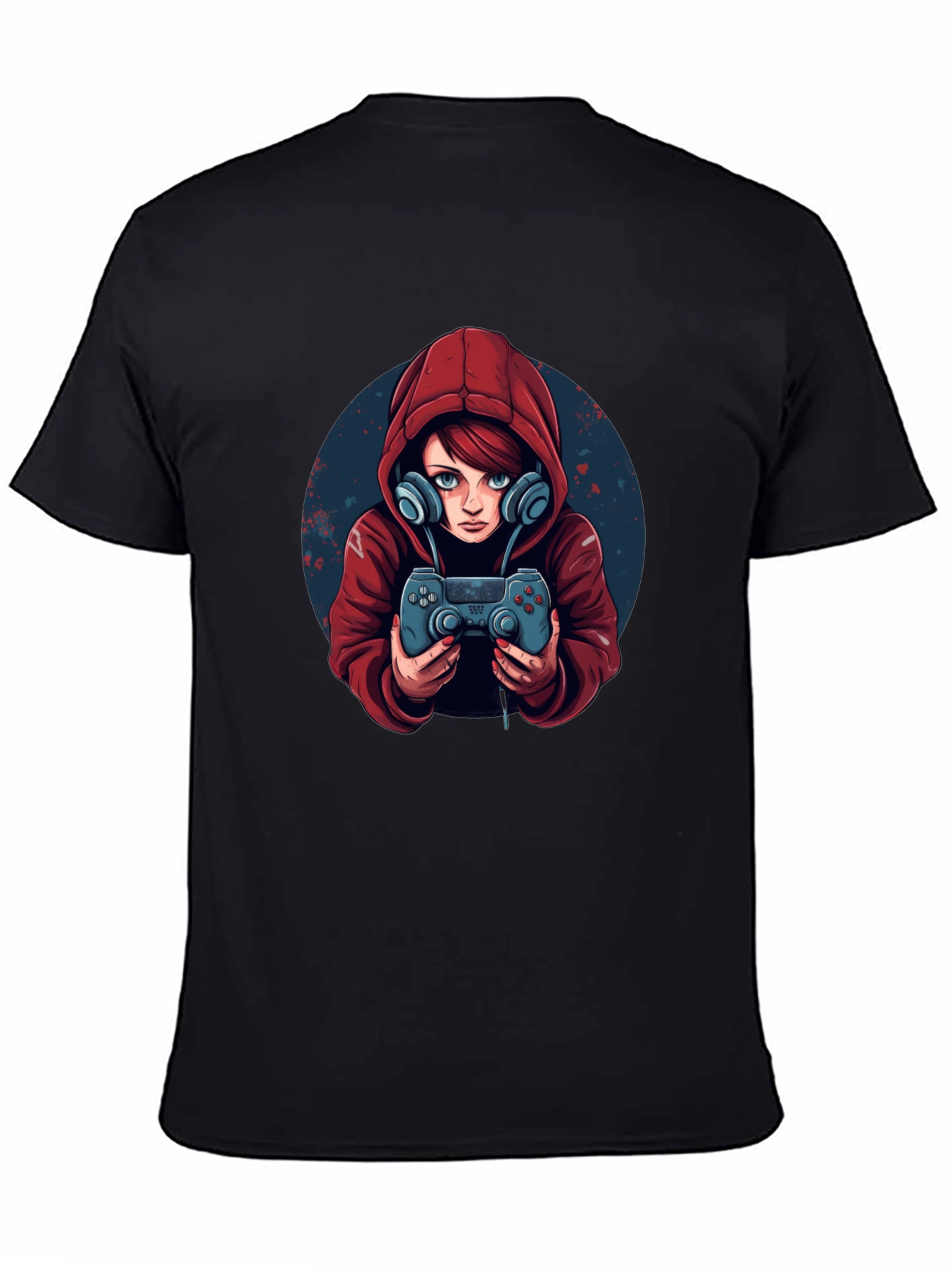 Gamer Girl Graphic Tee - Black Cotton Blend