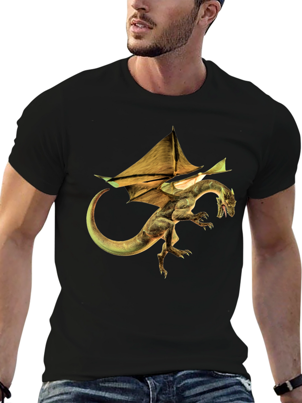 Dragon Graphic Tee - Mens Black T-Shirt