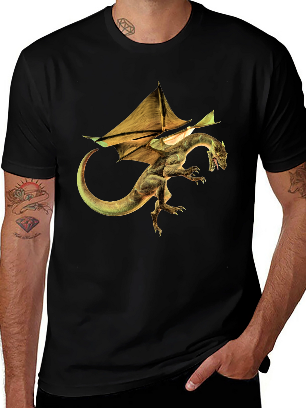 Dragon Graphic Tee - Mens Black T-Shirt