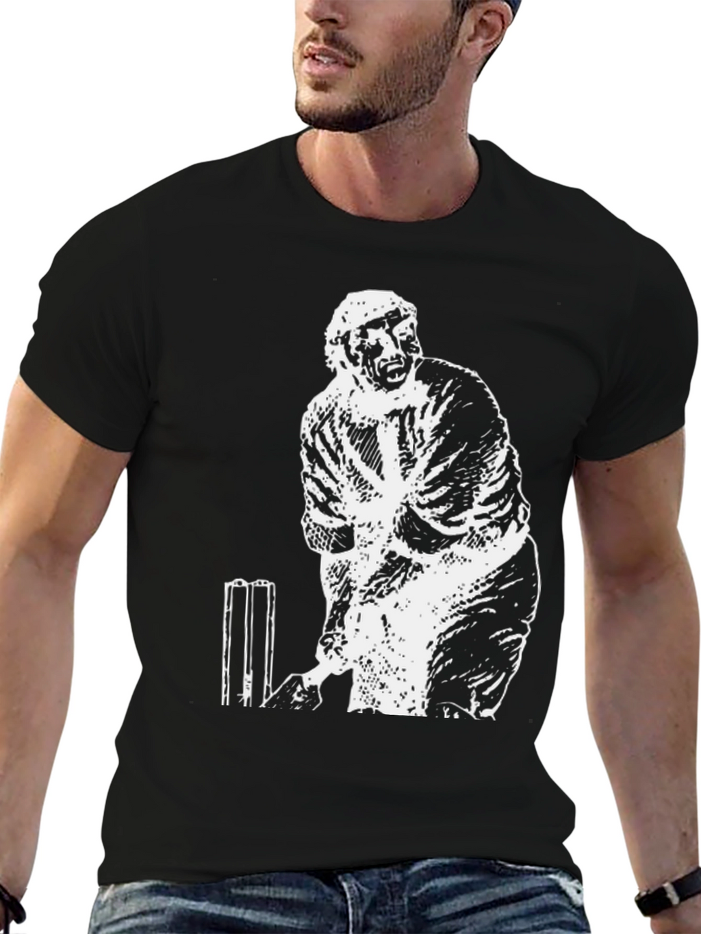 Cricket Player Graphic T-Shirt
