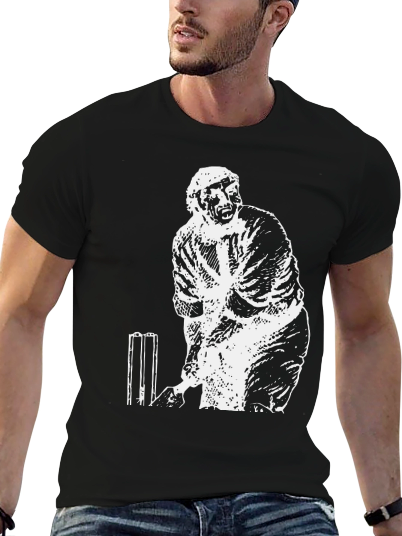 Cricket Player Graphic T-Shirt