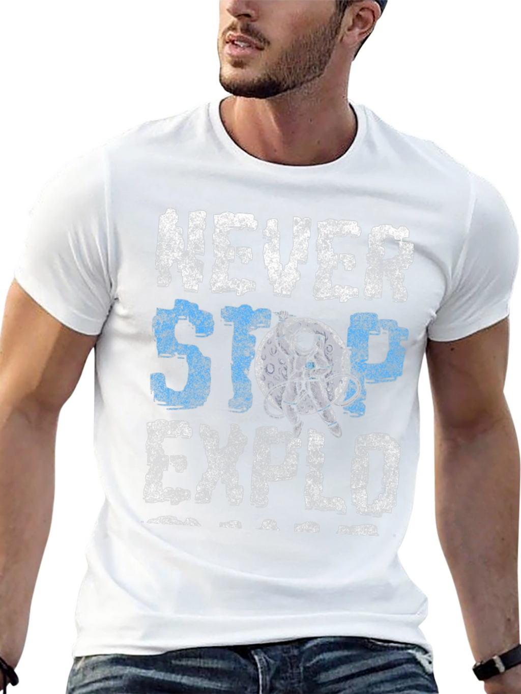 Never Stop Exploring Graphic Tee - Black