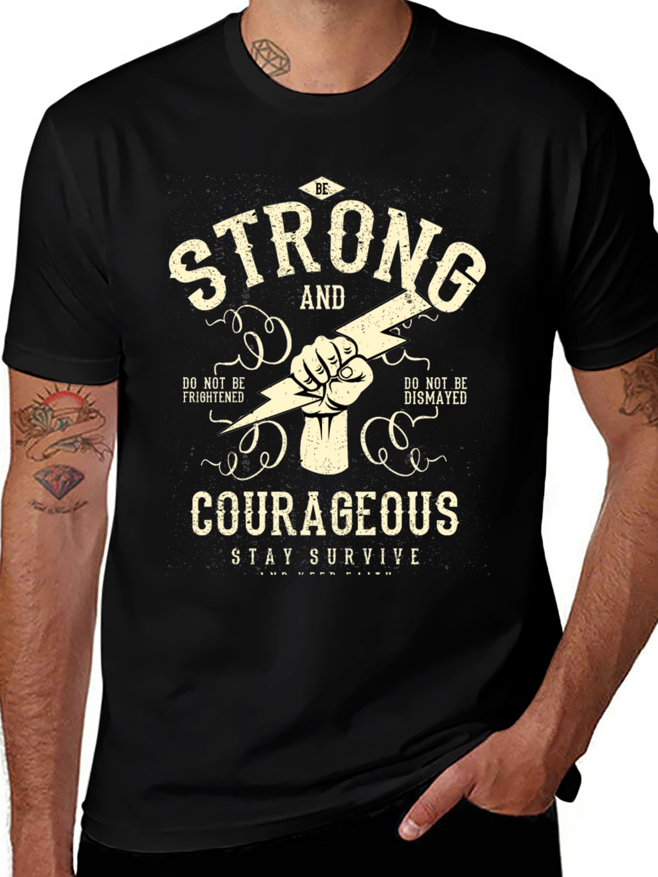 Be Strong & Courageous Graphic T-Shirt